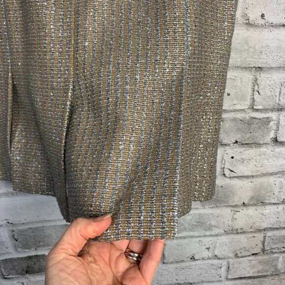 Escada Silk Wool Metallic Tweed Pencil Skirt - Picture 8 of 13
